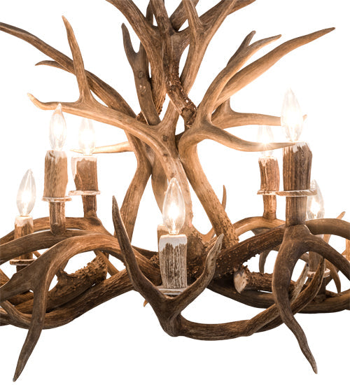 Meyda Lighting Antlers 42" 10-Light Antique Copper Mule Deer Chandelier