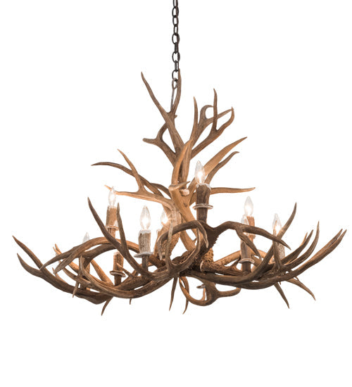Meyda Lighting Antlers 42" 10-Light Antique Copper Mule Deer Chandelier