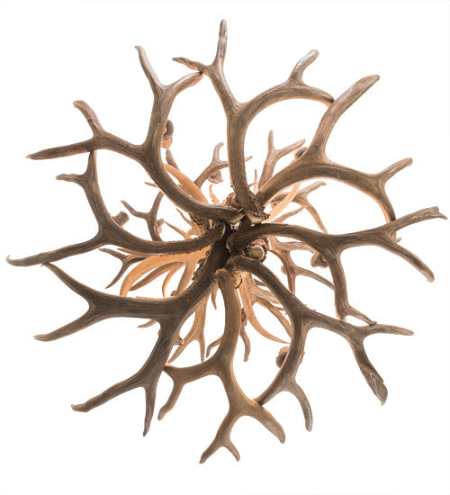 Meyda Lighting Antlers 42" 12-Light Antique Copper Mule Deer Chandelier