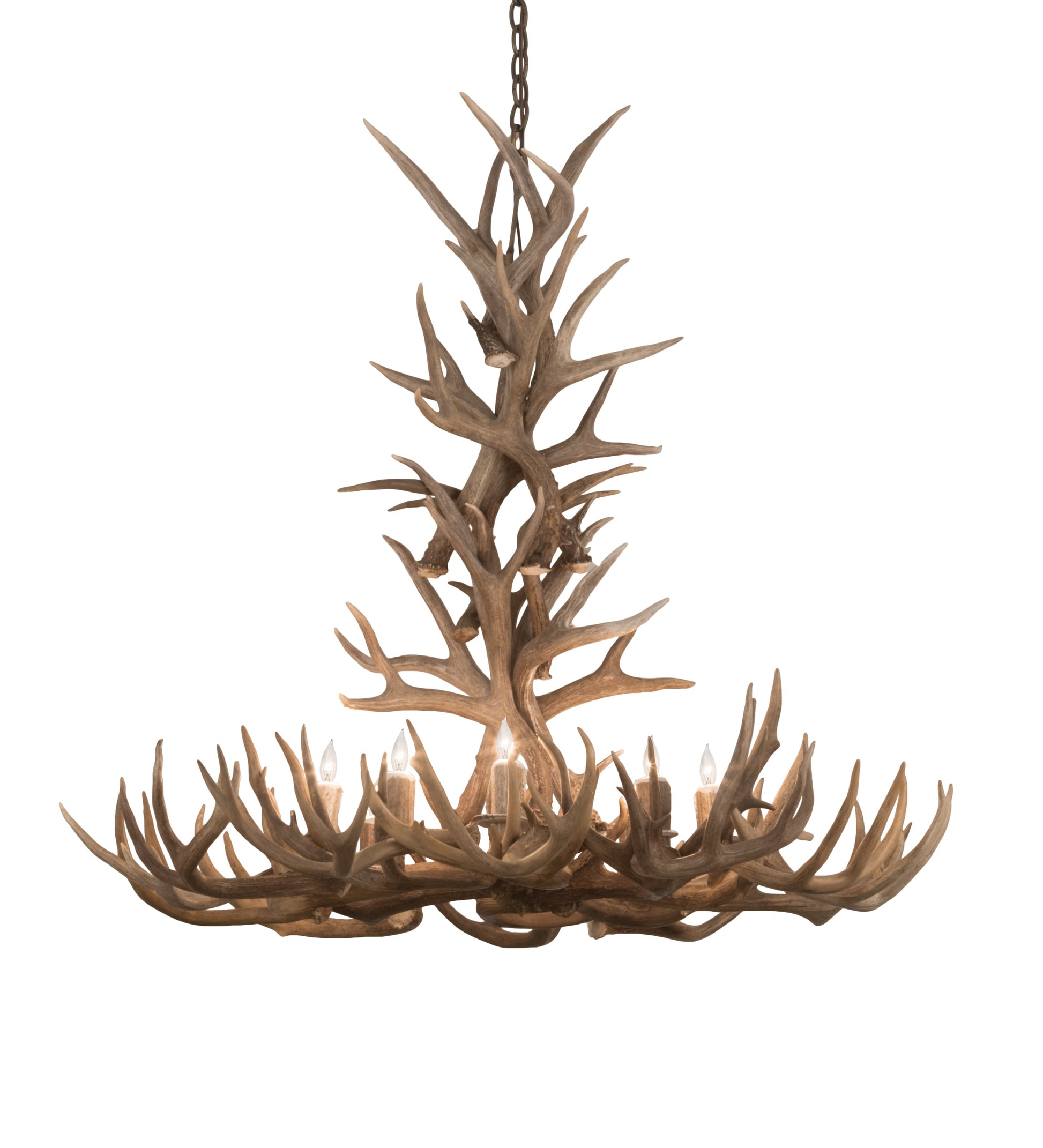 Meyda Lighting Antlers 43" 8-Light Antique Copper Whitetail Deer Chandelier
