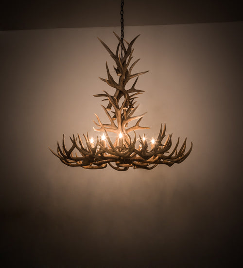Meyda Lighting Antlers 43" 8-Light Antique Copper Whitetail Deer Chandelier