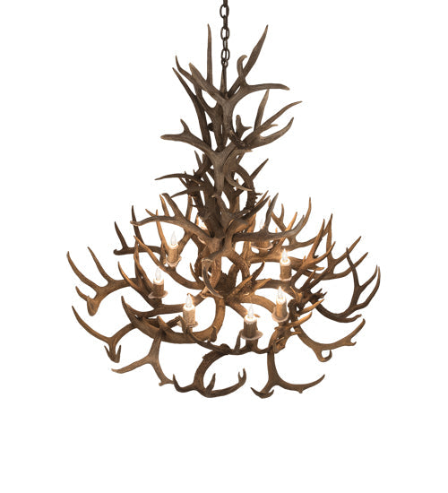 Meyda Lighting Antlers 43" 8-Light Antique Copper Whitetail Deer Chandelier