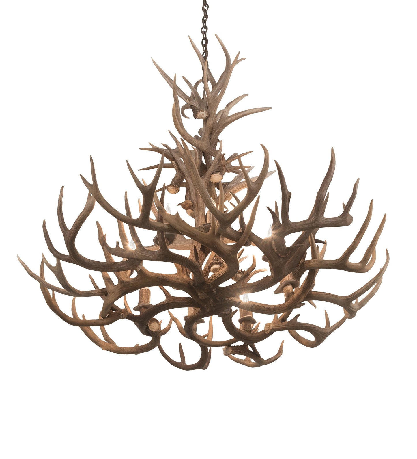 Meyda Lighting Antlers 43" 8-Light Antique Copper Whitetail Deer Chandelier