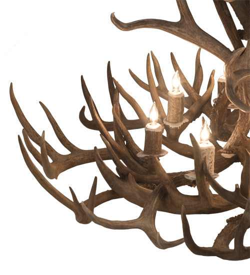Meyda Lighting Antlers 43" 8-Light Antique Copper Whitetail Deer Chandelier