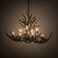 Meyda Lighting Antlers 45" 10-Light Antique Copper Mule Deer Chandelier