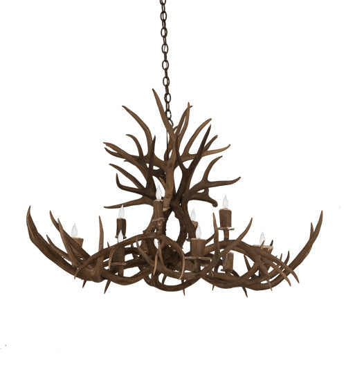 Meyda Lighting Antlers 45" 10-Light Antique Copper Mule Deer Chandelier