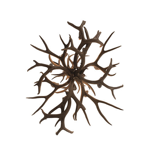 Meyda Lighting Antlers 45" 10-Light Antique Copper Mule Deer Chandelier
