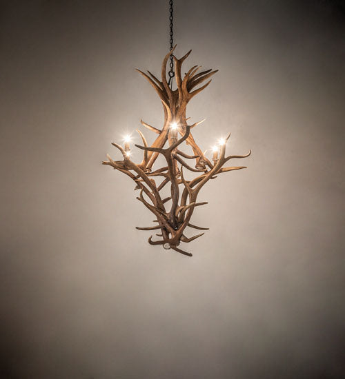 Meyda Lighting Antlers 48" 8-Light Antique Copper Elk & Mule Deer Chandelier