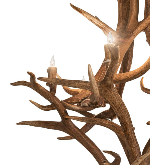 Meyda Lighting Antlers 48" 8-Light Antique Copper Elk & Mule Deer Chandelier