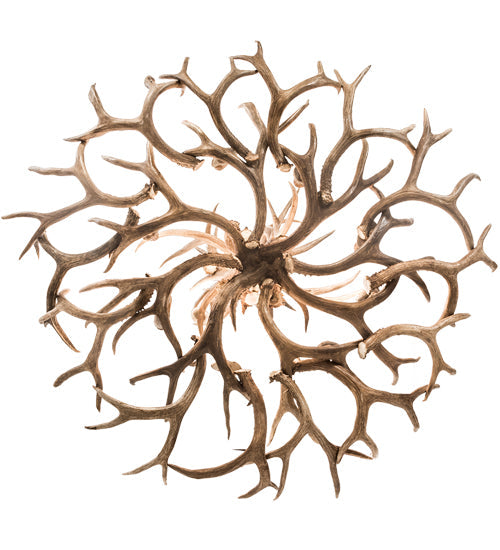 Meyda Lighting Antlers 52" 12-Light Antique Copper Mule Deer Chandelier