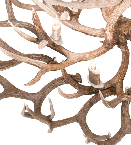 Meyda Lighting Antlers 52" 12-Light Antique Copper Mule Deer Chandelier