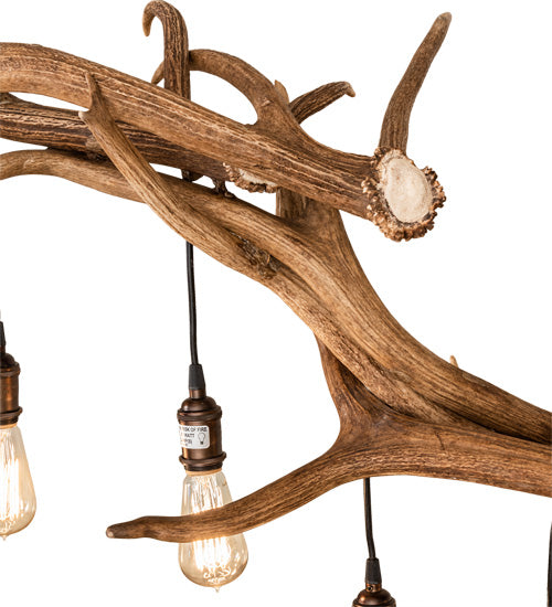 Meyda Lighting Antlers 52" 7-Light Antique Copper Island Chandelier