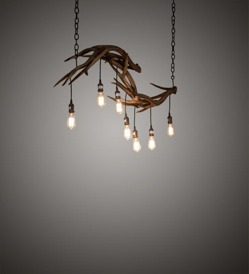Meyda Lighting Antlers 52" 7-Light Antique Copper Island Chandelier