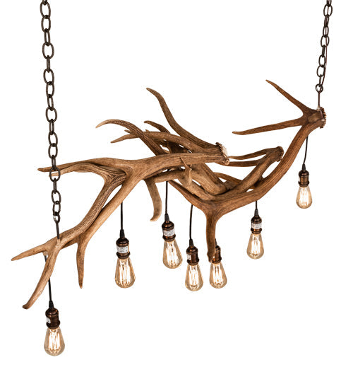 Meyda Lighting Antlers 52" 7-Light Antique Copper Island Chandelier