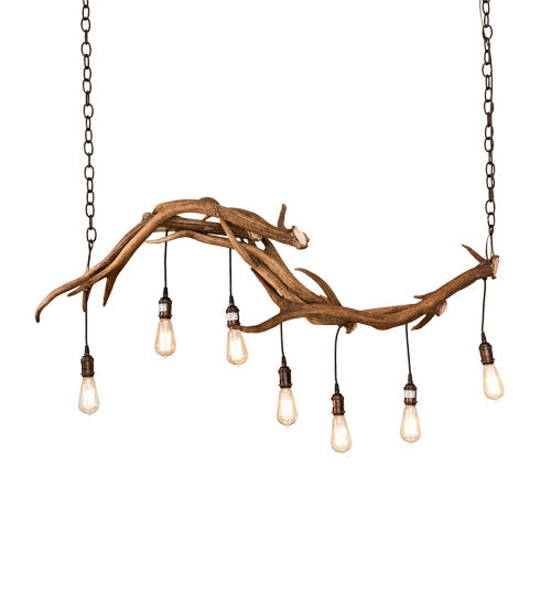 Meyda Lighting Antlers 52" 7-Light Antique Copper Island Chandelier