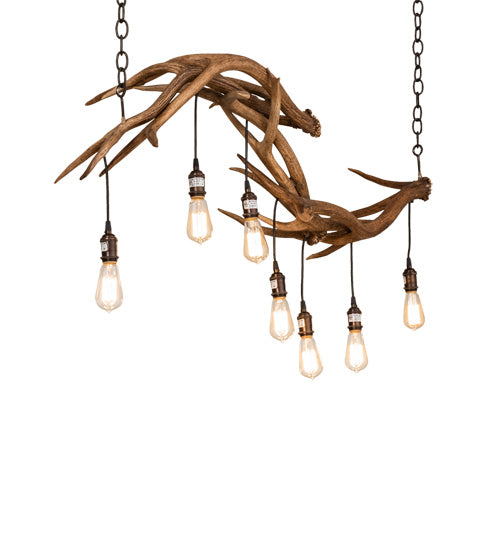 Meyda Lighting Antlers 52" 7-Light Antique Copper Island Chandelier