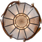 Meyda Lighting Antlers 54" 8-Light Dark Burnished Antique Copper Moose Inverted Pendant Light With Silver Mica Shade Glass