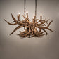 Meyda Lighting Antlers 55" 10-Light Antique Copper Island Chandelier