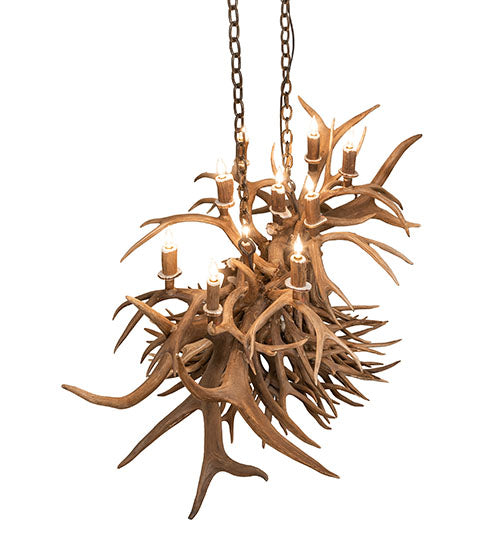 Meyda Lighting Antlers 55" 10-Light Antique Copper Island Chandelier