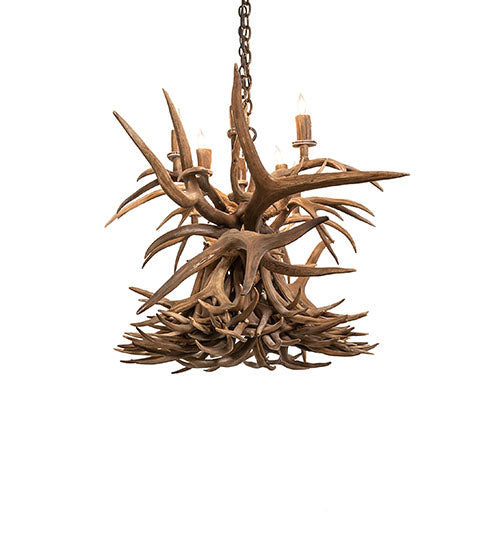 Meyda Lighting Antlers 55" 10-Light Antique Copper Island Chandelier