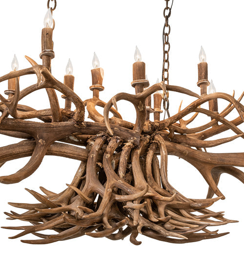 Meyda Lighting Antlers 55" 10-Light Antique Copper Island Chandelier