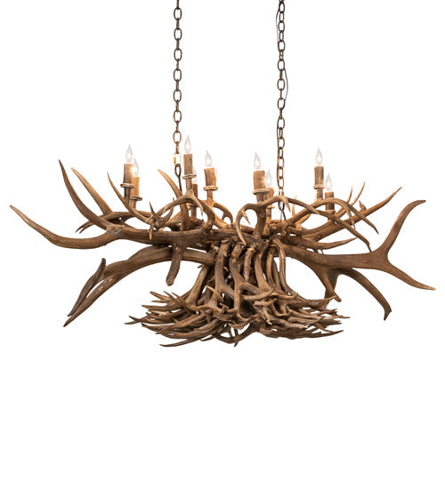 Meyda Lighting Antlers 55" 10-Light Antique Copper Island Chandelier