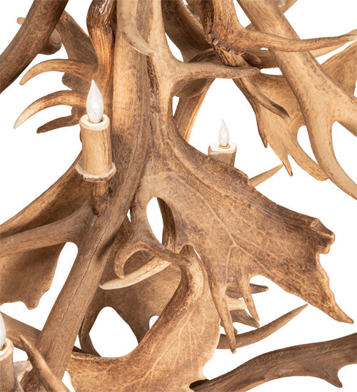 Meyda Lighting Antlers 55" 10-Light Mahogany Bronze Elk & Fallow Deer Chandelier