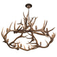 Meyda Lighting Antlers 56" 12-Light Antique Copper Elk Chandelier