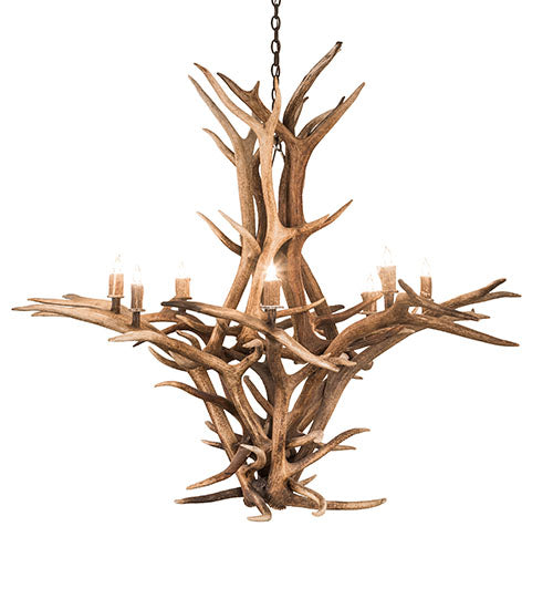 Meyda Lighting Antlers 59" 8-Light Antique Copper Elk Chandelier