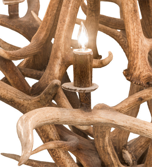 Meyda Lighting Antlers 59" 8-Light Antique Copper Elk Chandelier