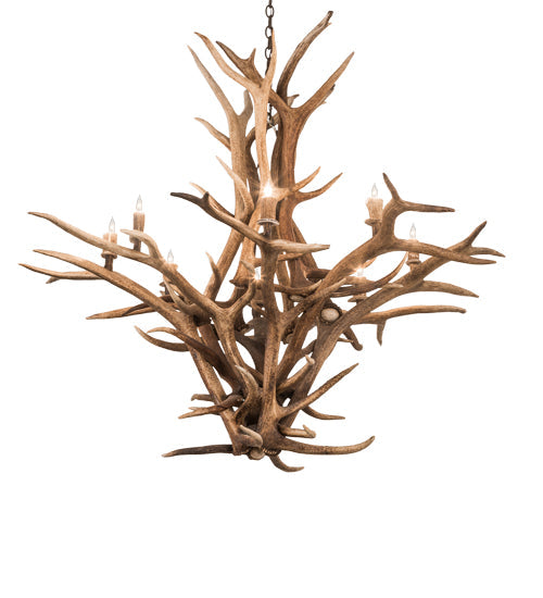 Meyda Lighting Antlers 59" 8-Light Antique Copper Elk Chandelier