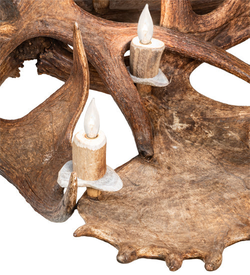 Meyda Lighting Antlers 64" 12-Light Mahogany Bronze Moose Chandelier