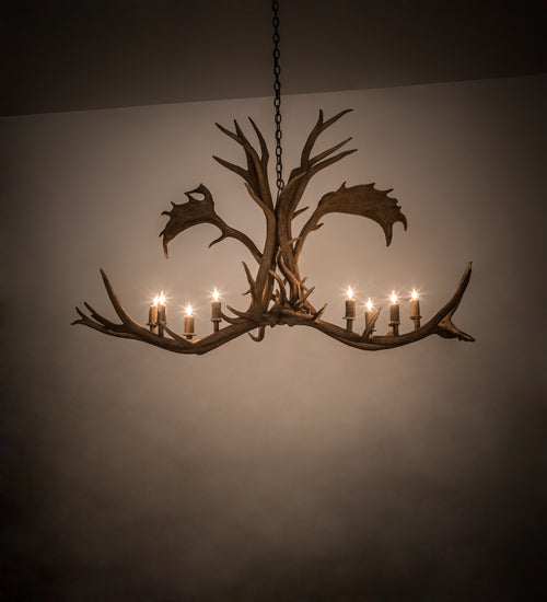 Meyda Lighting Antlers 64" 8-Light Antique Copper Elk & Fallow Deer Chandelier