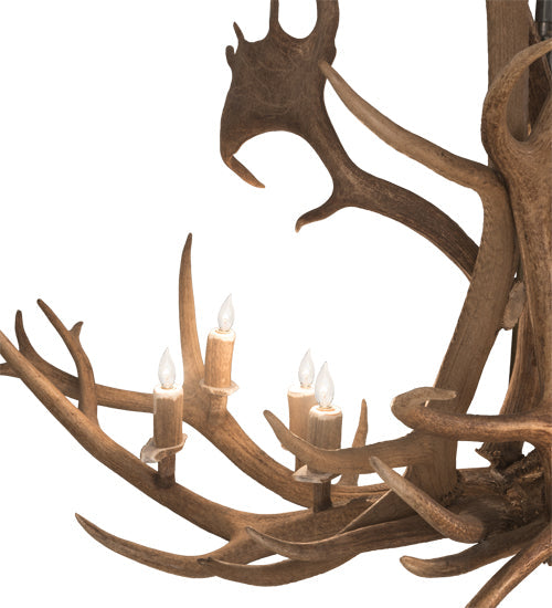 Meyda Lighting Antlers 64" 8-Light Antique Copper Elk & Fallow Deer Chandelier