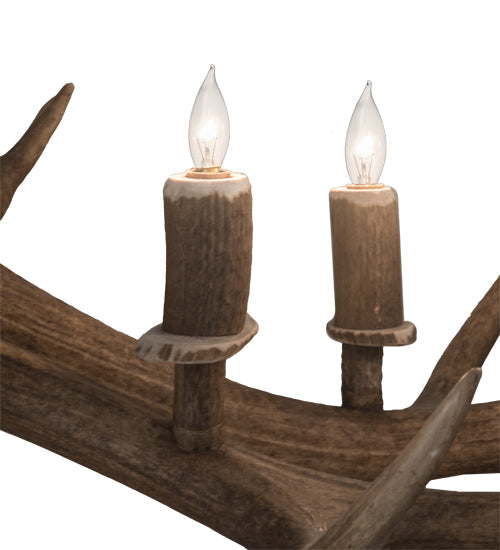 Meyda Lighting Antlers 64" 8-Light Antique Copper Elk & Fallow Deer Chandelier