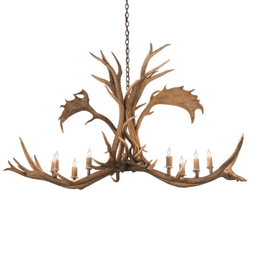 Meyda Lighting Antlers 64" 8-Light Antique Copper Elk & Fallow Deer Chandelier