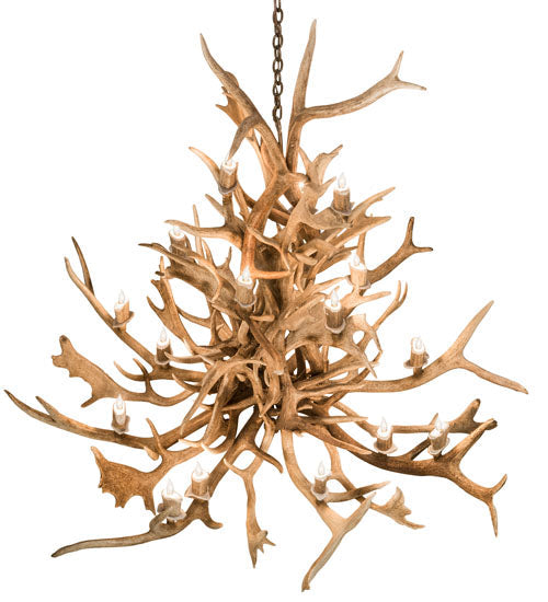 Meyda Lighting Antlers 65" 18-Light Antique Copper Elk Chandelier