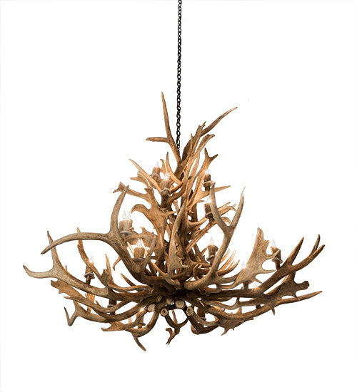 Meyda Lighting Antlers 65" 18-Light Antique Copper Elk Chandelier