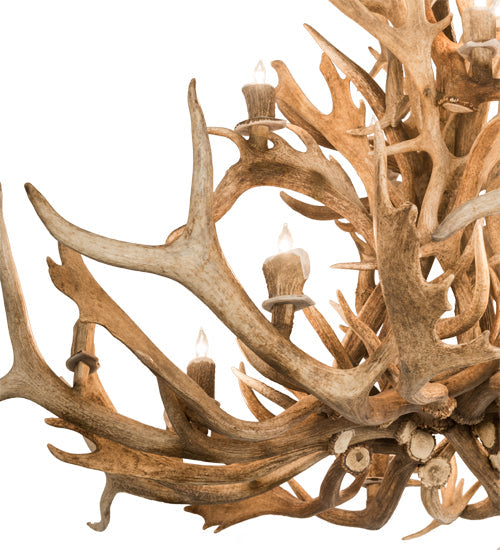 Meyda Lighting Antlers 65" 18-Light Antique Copper Elk Chandelier