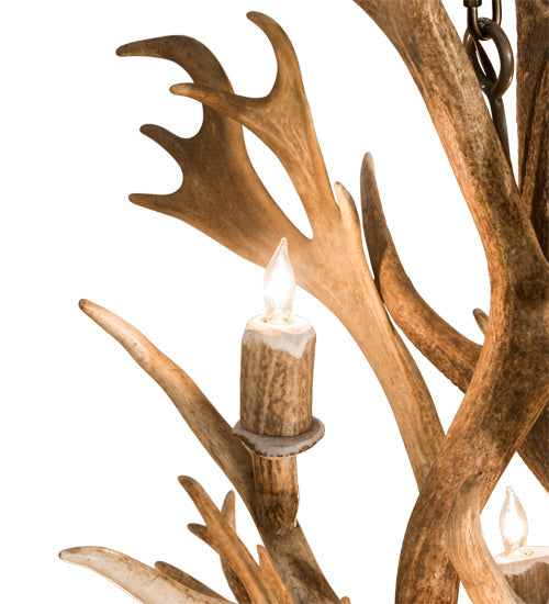 Meyda Lighting Antlers 65" 18-Light Antique Copper Elk Chandelier