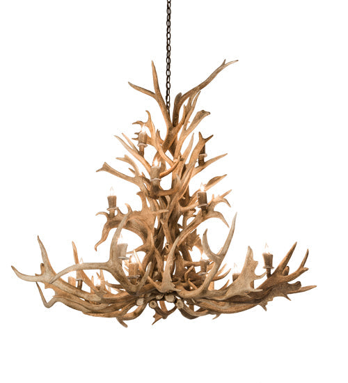 Meyda Lighting Antlers 65" 18-Light Antique Copper Elk Chandelier