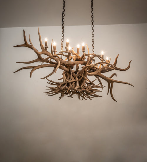 Meyda Lighting Antlers 66" 10-Light Antique Copper Chandelier