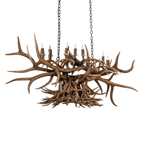 Meyda Lighting Antlers 66" 10-Light Antique Copper Chandelier