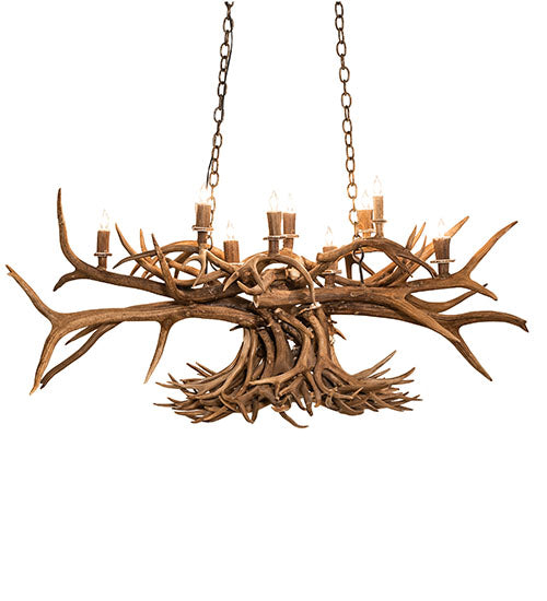 Meyda Lighting Antlers 66" 10-Light Antique Copper Chandelier