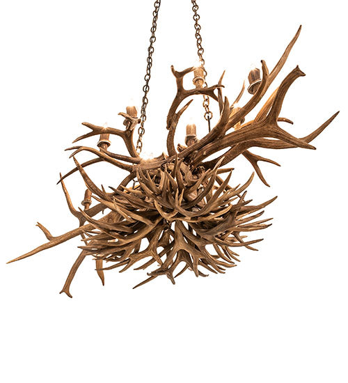 Meyda Lighting Antlers 66" 10-Light Antique Copper Chandelier