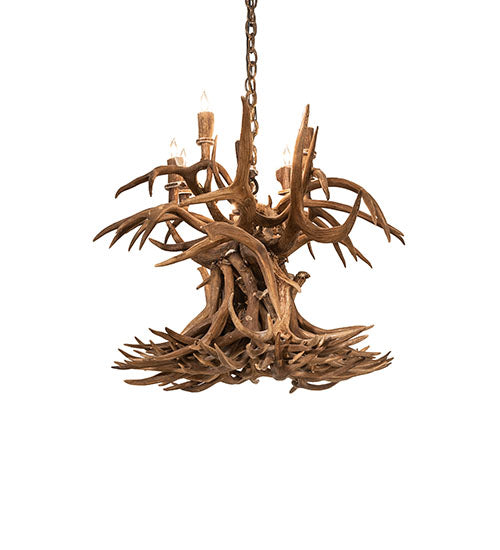 Meyda Lighting Antlers 66" 10-Light Antique Copper Chandelier