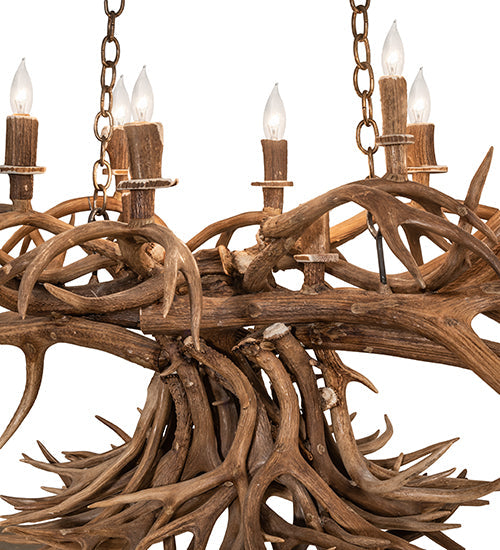 Meyda Lighting Antlers 66" 10-Light Antique Copper Chandelier