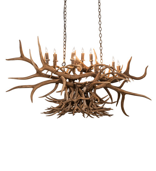 Meyda Lighting Antlers 66" 10-Light Antique Copper Chandelier
