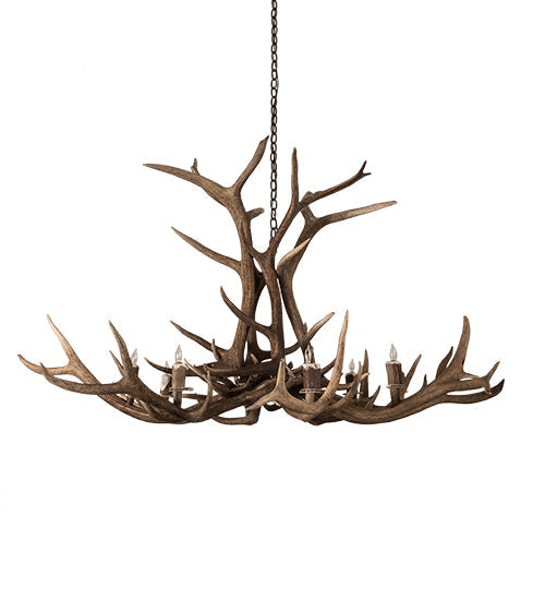 Meyda Lighting Antlers 66" 8-Light Antique Copper Elk Chandelier