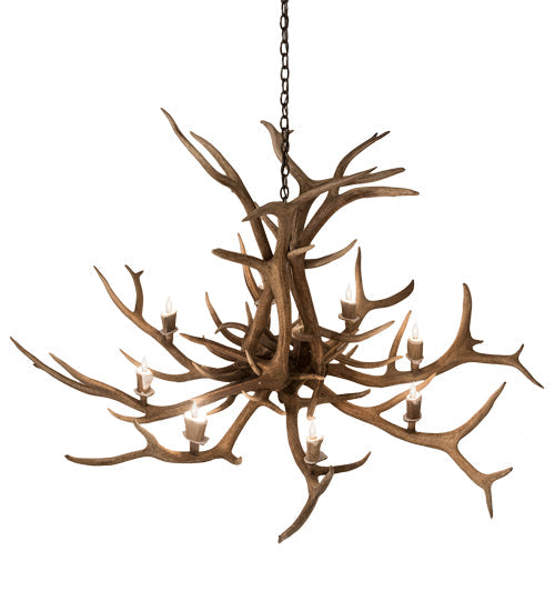 Meyda Lighting Antlers 66" 8-Light Antique Copper Elk Chandelier